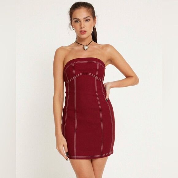 Motel Baladis Mini Dress in Tailoring Redwood - Picture 3 of 14